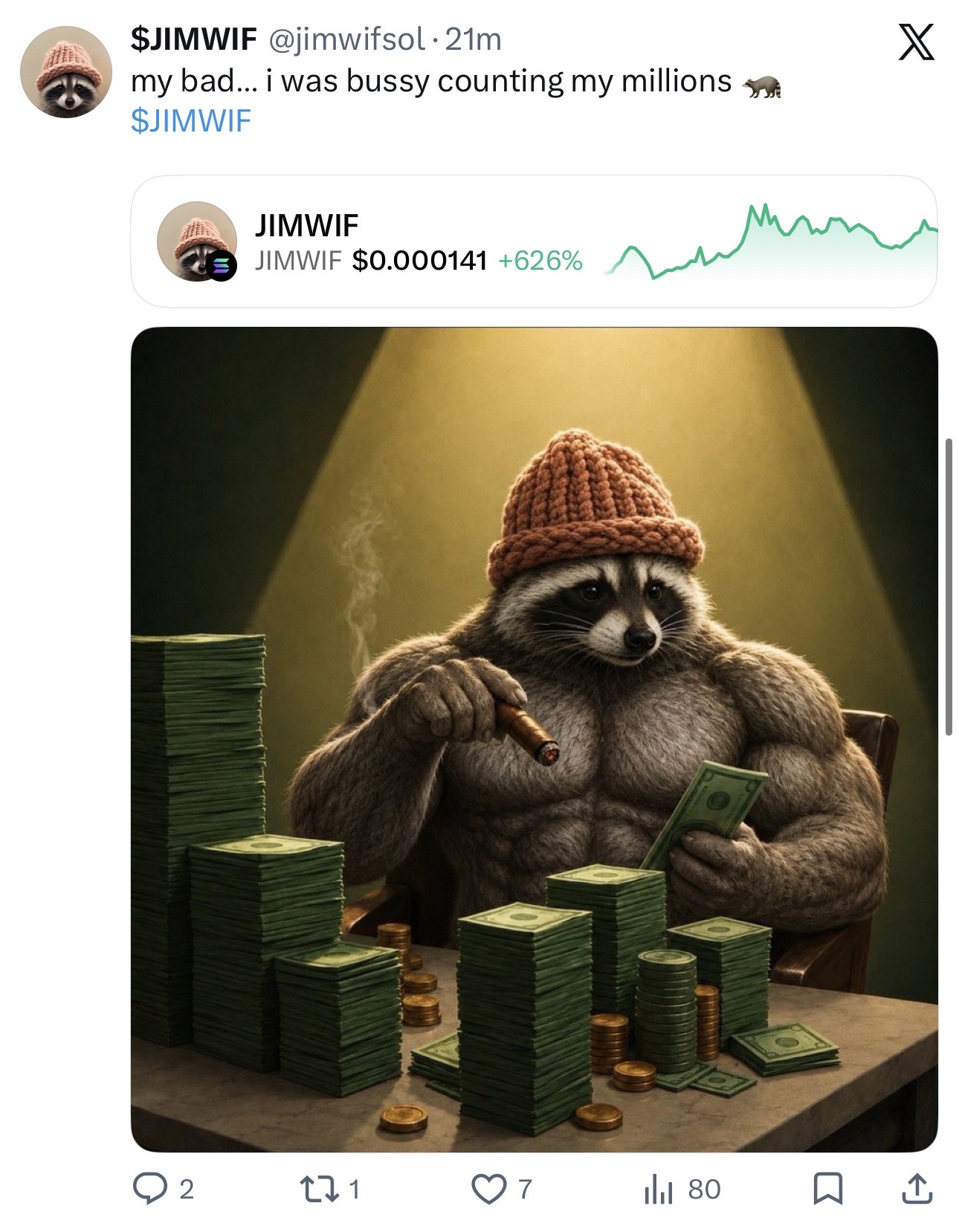 my bad… i was bussy counting my millions 🦝